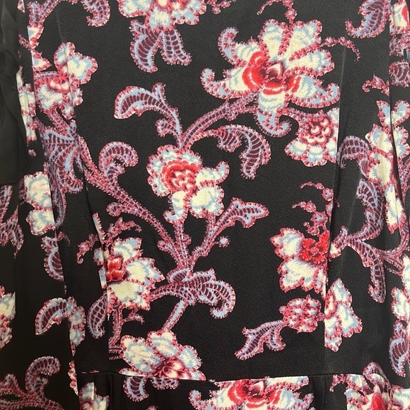 Club Monaco Floral Teodora Cold-Shoulder Dress Black Size 0 - Picture 8 of 16